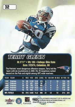 2001 Ultra #32 Terry Glenn Back