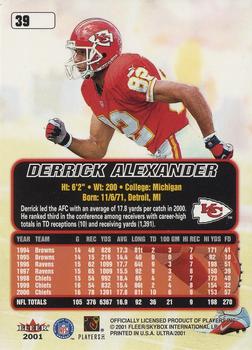 2001 Ultra #39 Derrick Alexander Back