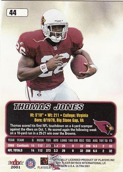 2001 Ultra #44 Thomas Jones Back