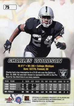 2001 Ultra #75 Charles Woodson Back