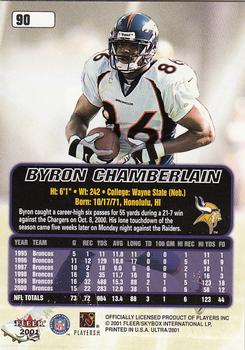 2001 Ultra #90 Byron Chamberlain Back