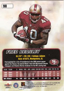 2001 Ultra #98 Fred Beasley Back