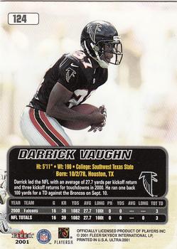 2001 Ultra #124 Darrick Vaughn Back
