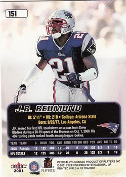 2001 Ultra #151 J.R. Redmond Back