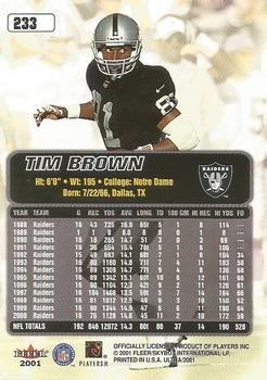 2001 Ultra #233 Tim Brown Back