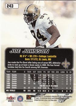 2001 Ultra #243 Joe Johnson Back