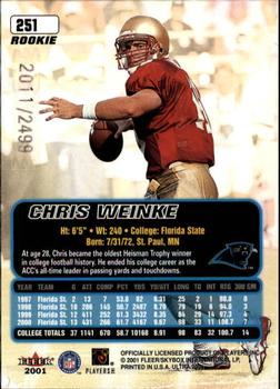2001 Ultra #251 Chris Weinke Back