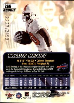 2001 Ultra #266 Travis Henry Back