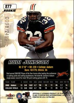 2001 Ultra #277 Rudi Johnson Back
