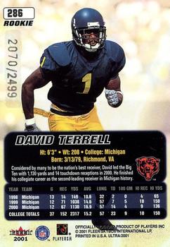 2001 Ultra #286 David Terrell Back