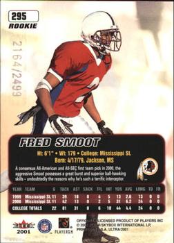 2001 Ultra #295 Fred Smoot Back