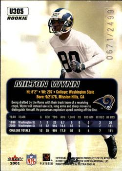 2001 Ultra #U305 Milton Wynn Back