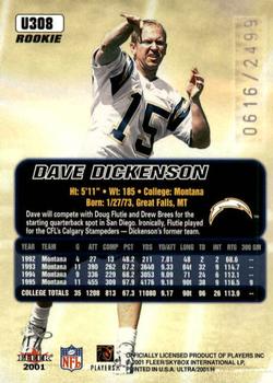 2001 Ultra #U308 Dave Dickenson Back
