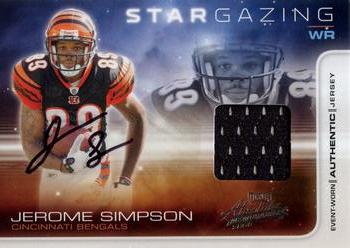 2008 Playoff Absolute Memorabilia - Star Gazing Materials Autographs #SG 10 Jerome Simpson Front