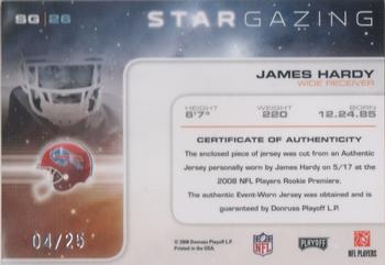 2008 Playoff Absolute Memorabilia - Star Gazing Materials Oversize Jersey Number #SG 26 James Hardy Back