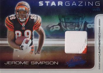 2008 Playoff Absolute Memorabilia - Star Gazing Materials Prime #SG 10 Jerome Simpson Front