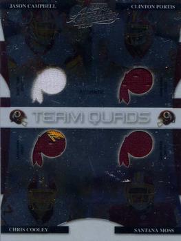 2008 Playoff Absolute Memorabilia - Team Quads Materials Die Cut #TQ-13 Jason Campbell / Clinton Portis / Chris Cooley / Santana Moss Front