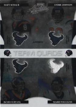 2008 Playoff Absolute Memorabilia - Team Quads Materials Die Cut #TQ-14 Matt Schaub / Andre Johnson / DeMeco Ryans / Mario Williams Front