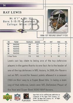 2001 Upper Deck #14 Ray Lewis Back