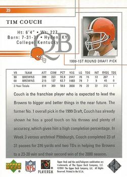 2001 Upper Deck #39 Tim Couch Back