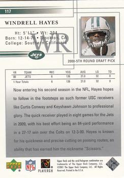 2001 Upper Deck #117 Windrell Hayes Back