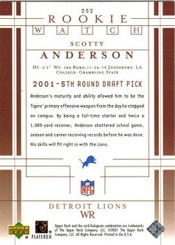 2001 Upper Deck #252 Scotty Anderson Back