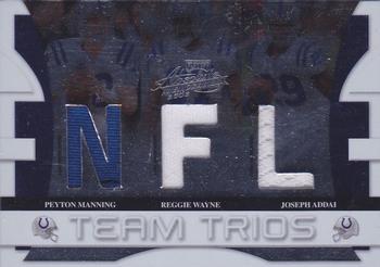 2008 Playoff Absolute Memorabilia - Team Trios Materials NFL #TTR-3 Peyton Manning / Reggie Wayne / Joseph Addai Front