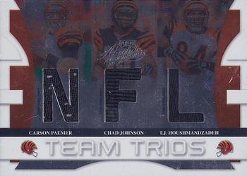 2008 Playoff Absolute Memorabilia - Team Trios Materials NFL #TTR-4 Carson Palmer / Chad Johnson / T.J. Houshmandzadeh Front