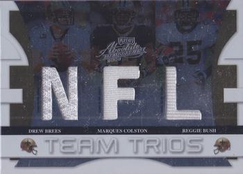 2008 Playoff Absolute Memorabilia - Team Trios Materials NFL #TTR-9 Drew Brees / Marques Colston / Reggie Bush Front