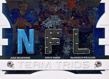 2008 Playoff Absolute Memorabilia - Team Trios Materials NFL #TTR-17 Jake Delhomme / Steve Smith / DeAngelo Williams Front