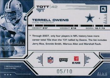 2008 Playoff Absolute Memorabilia - Tools of the Trade Black Spectrum #TOTT 42 Terrell Owens Back