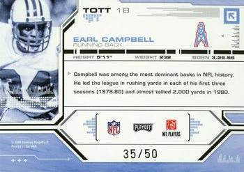 2008 Playoff Absolute Memorabilia - Tools of the Trade Blue Spectrum #TOTT 18 Earl Campbell Back