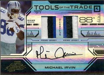 2008 Playoff Absolute Memorabilia - Tools of the Trade Double Material Autographs Black Spectrum #TOTT 17 Michael Irvin Front