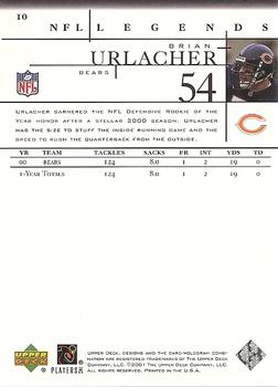 2001 Upper Deck Legends #10 Brian Urlacher Back