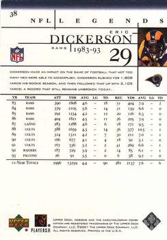 2001 Upper Deck Legends #38 Eric Dickerson Back