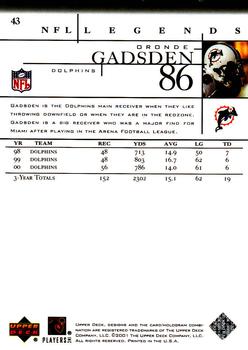 2001 Upper Deck Legends #43 Oronde Gadsden Back