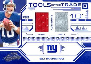 2008 Playoff Absolute Memorabilia - Tools of the Trade Double Material Blue #TOTT 11 Eli Manning Front