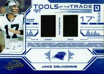 2008 Playoff Absolute Memorabilia - Tools of the Trade Double Material Blue #TOTT 58 Jake Delhomme Front