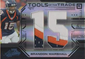 2008 Playoff Absolute Memorabilia - Tools of the Trade Material Oversize Jersey Number Black #TOTT 49 Brandon Marshall Front