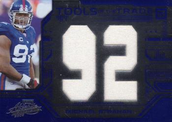 2008 Playoff Absolute Memorabilia - Tools of the Trade Material Oversize Jersey Number Blue #TOTT 13 Michael Strahan Front