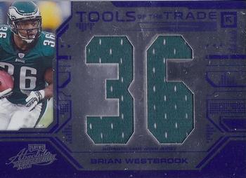 2008 Playoff Absolute Memorabilia - Tools of the Trade Material Oversize Jersey Number Blue #TOTT 32 Brian Westbrook Front