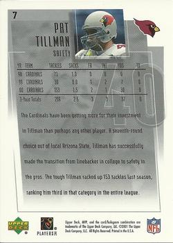 2001 Upper Deck MVP #7 Pat Tillman Back