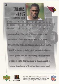 2001 Upper Deck MVP #3 Thomas Jones Back