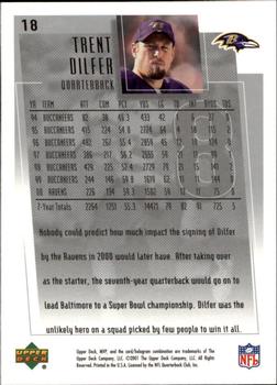 2001 Upper Deck MVP #18 Trent Dilfer Back