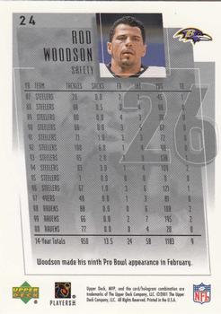 2001 Upper Deck MVP #24 Rod Woodson Back