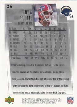 2001 Upper Deck MVP #26 Doug Flutie Back