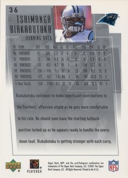 2001 Upper Deck MVP #36 Tim Biakabutuka Back