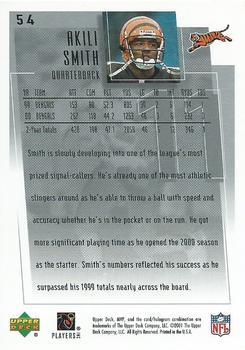 2001 Upper Deck MVP #54 Akili Smith Back