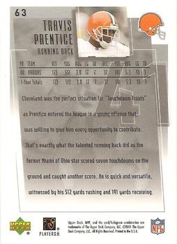 2001 Upper Deck MVP #63 Travis Prentice Back