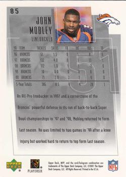 2001 Upper Deck MVP #85 John Mobley Back